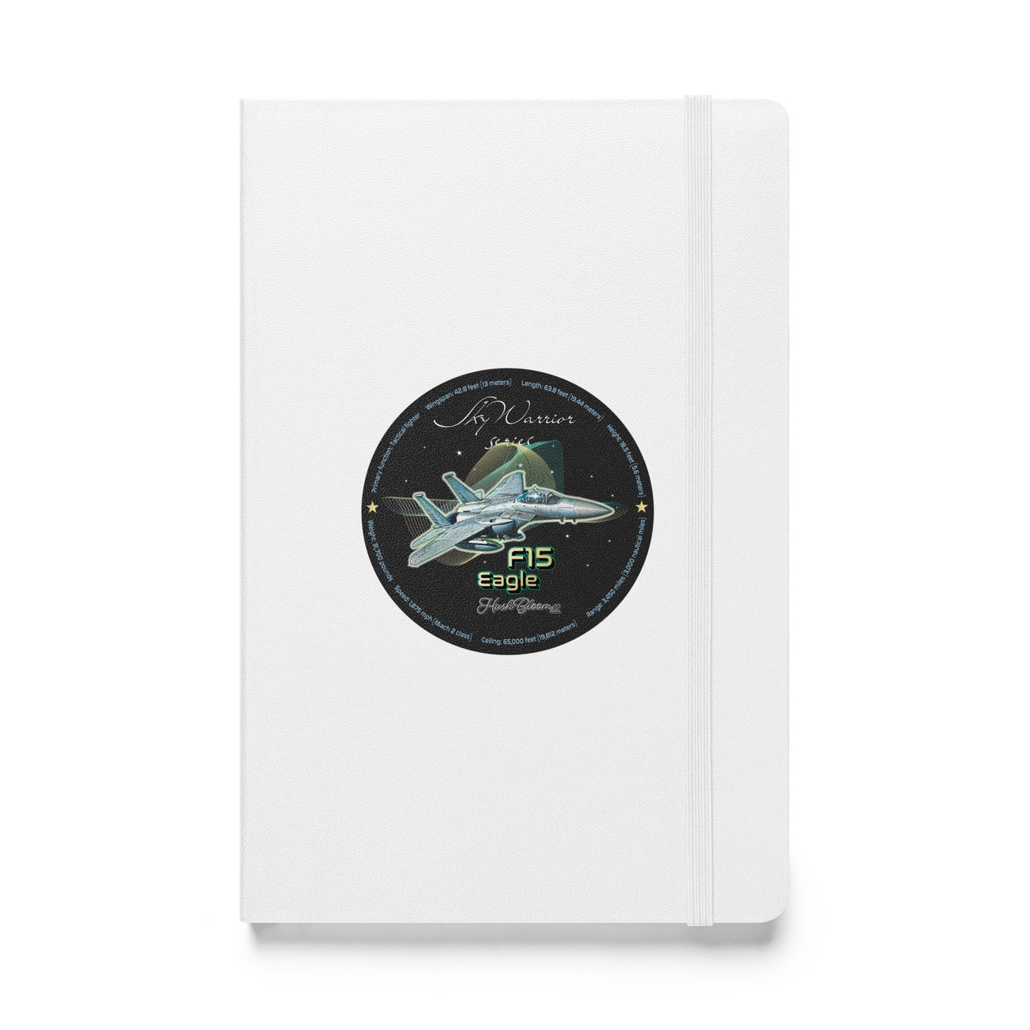 White - F15 Eagle Hardcover bound notebook