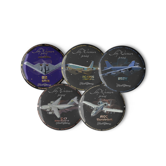 Skywarrior Fighter Jets Set of pin buttons (Style 3)