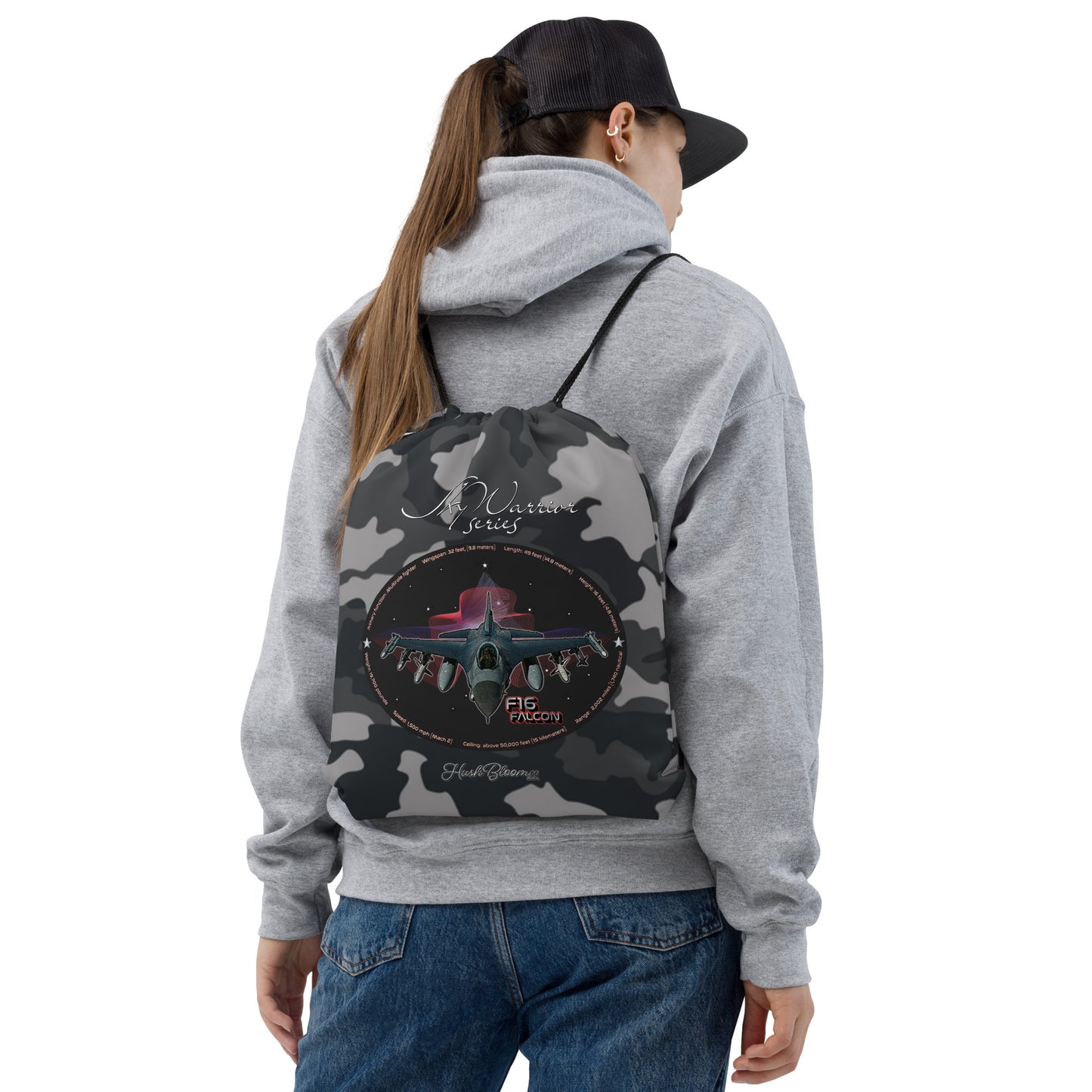 F16 Falcon Drawstring bag