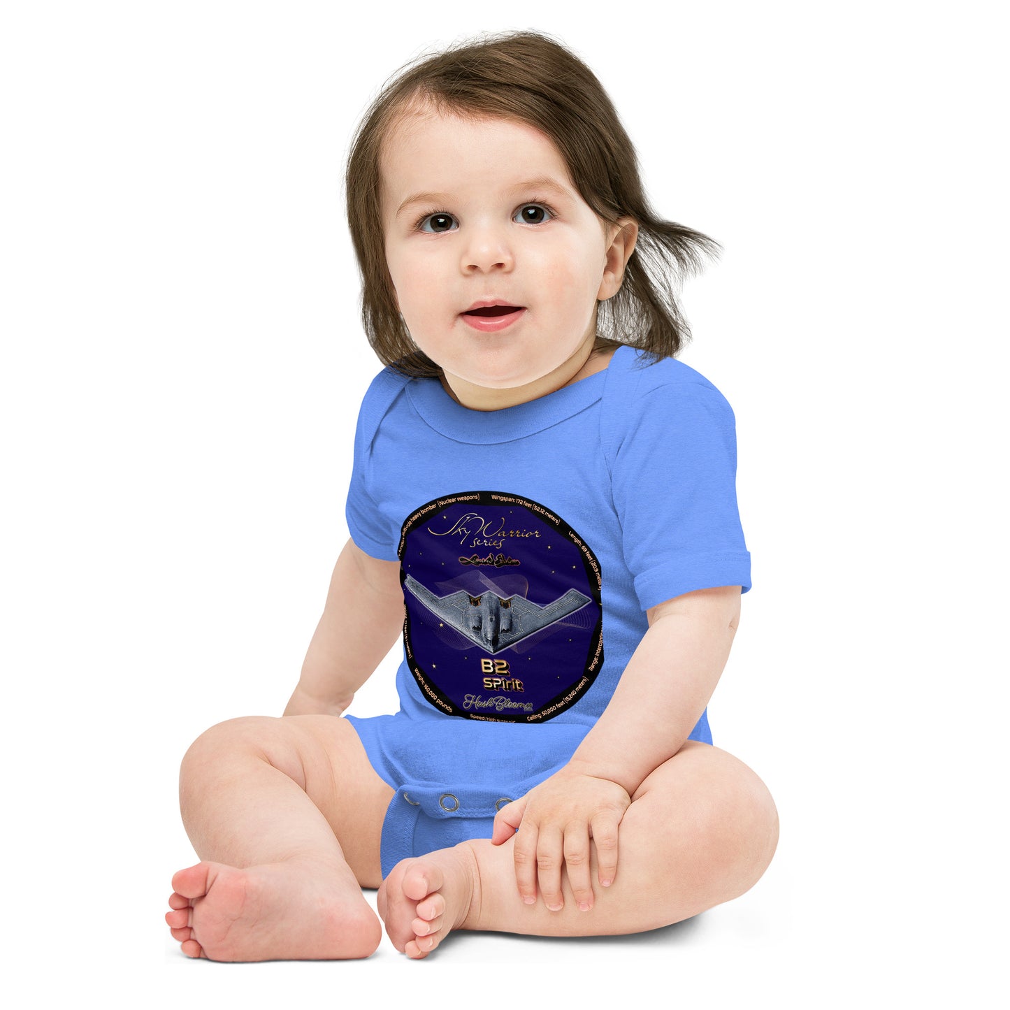 Heather Columbia Blue - B2 Spirit (Limited Edition) Baby short sleeve one piece