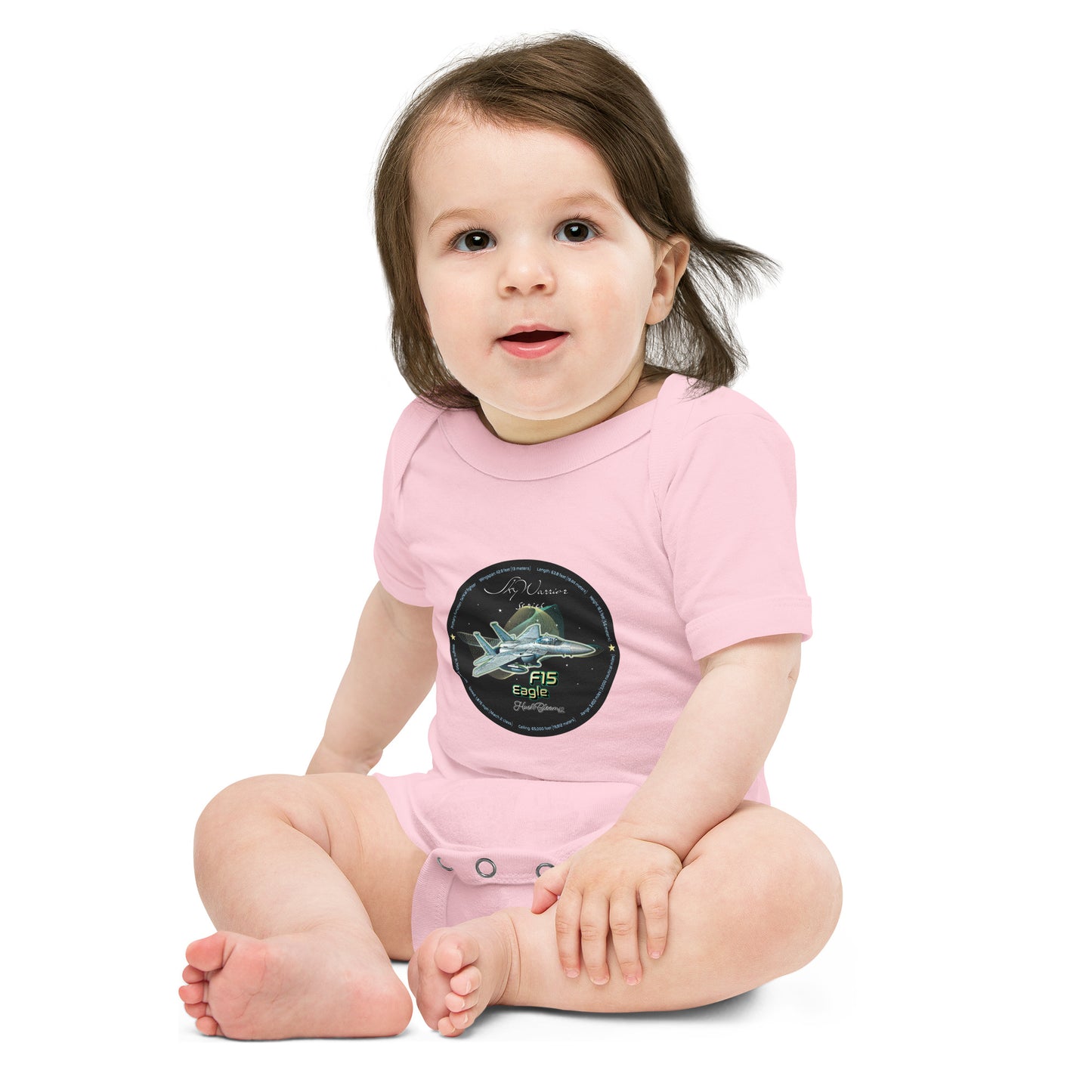 Pink - F15 Eagle Baby short sleeve one piece