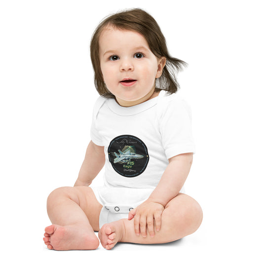 White - F15 Eagle Baby short sleeve one piece