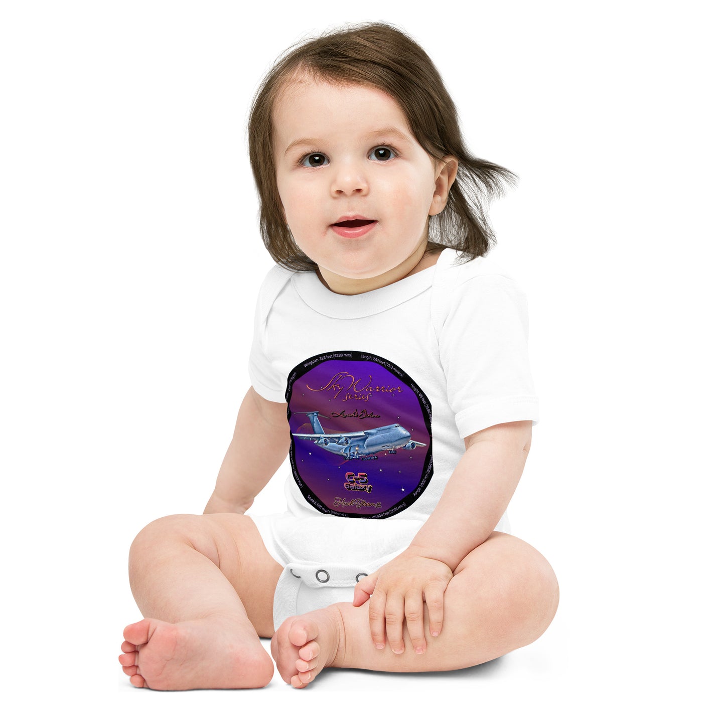 White - C5 Galaxy (Limited Edition) Baby short sleeve one piece