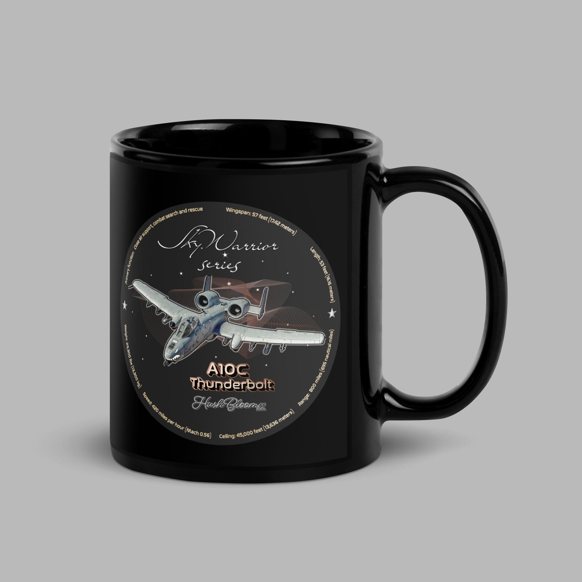 A10C Thunderbolt Black Glossy Mug