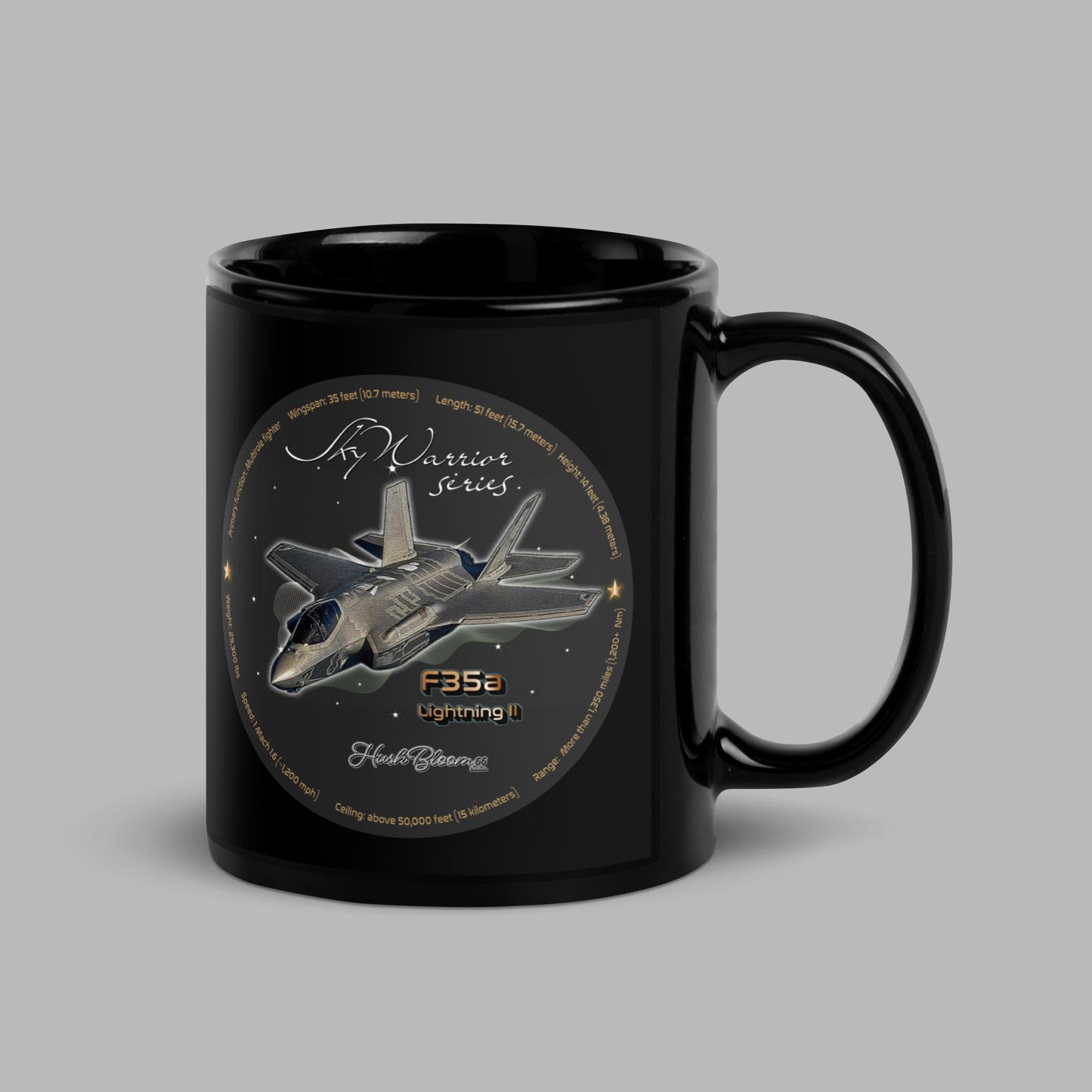 F35A Lightning Black Glossy Mug