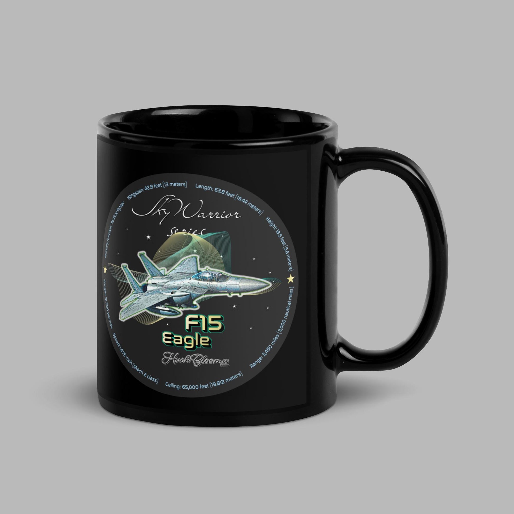 F15 Eagle Black Glossy Mug