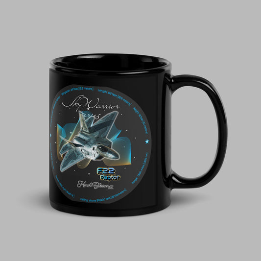 F22 Raptor Black Glossy Mug