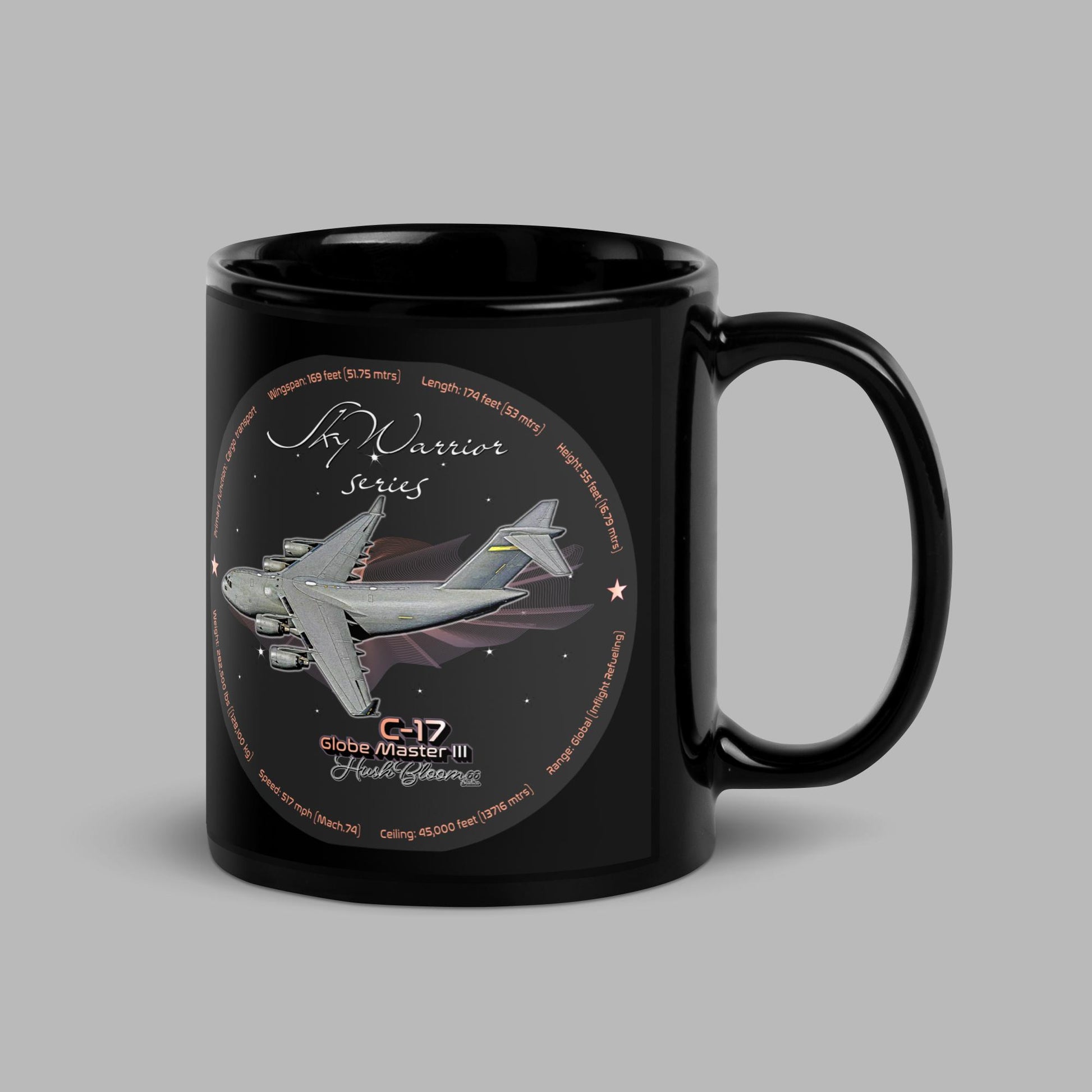 C17 Globemaster III Black Glossy Mug