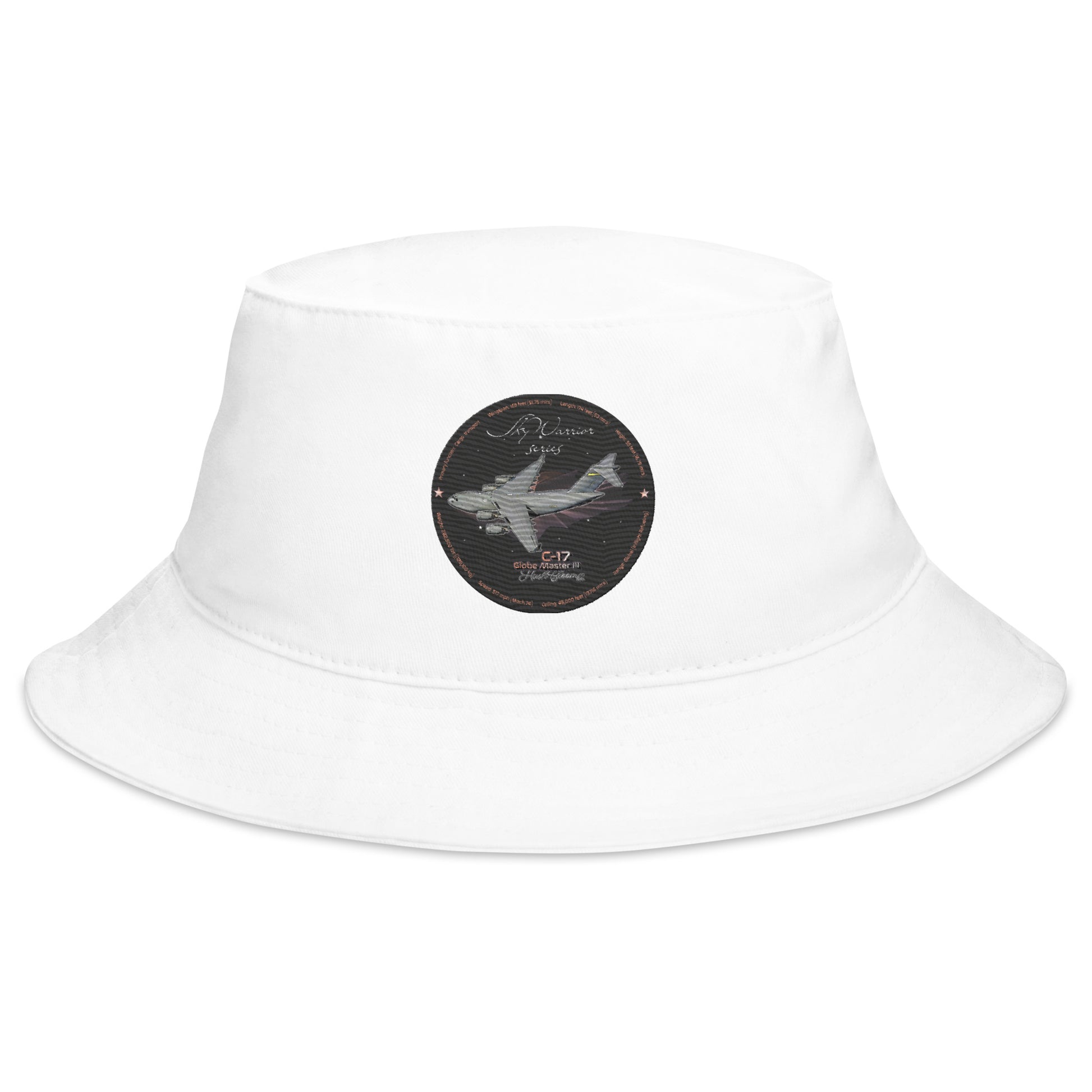 White - C17 Globe Master III Bucket Hat