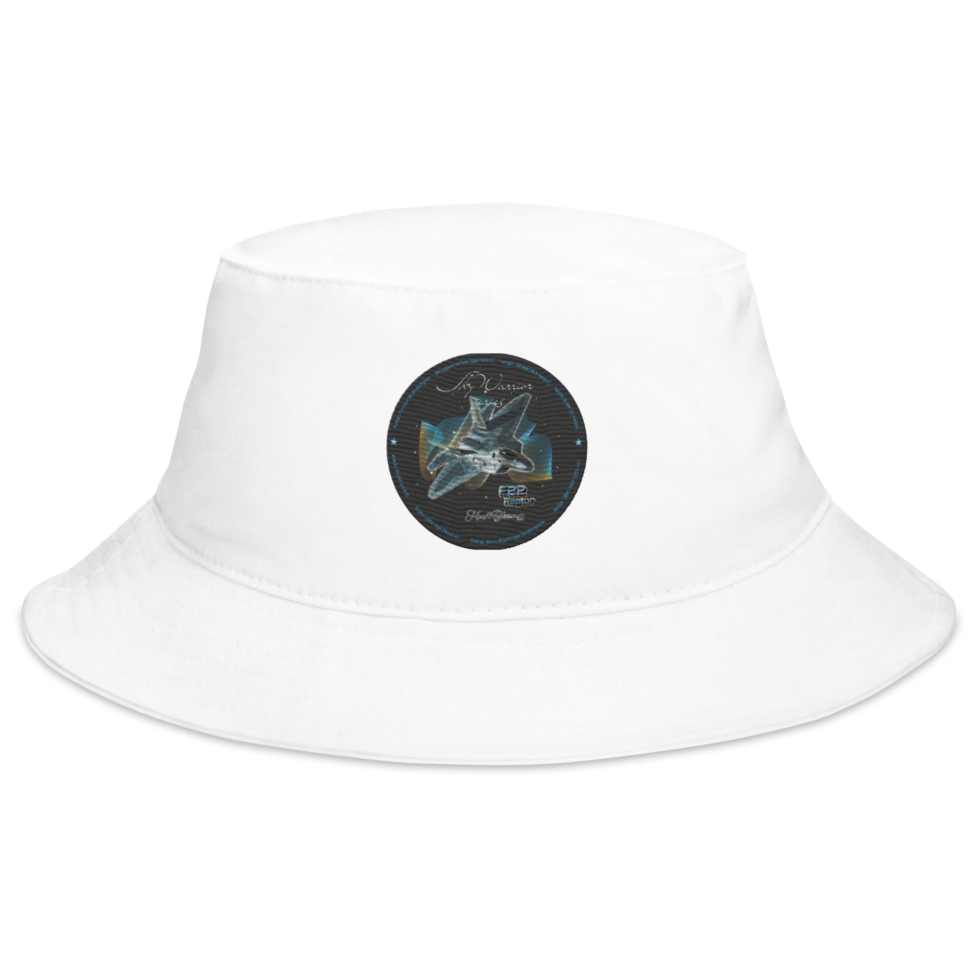 White - F22 Raptor Bucket Hat