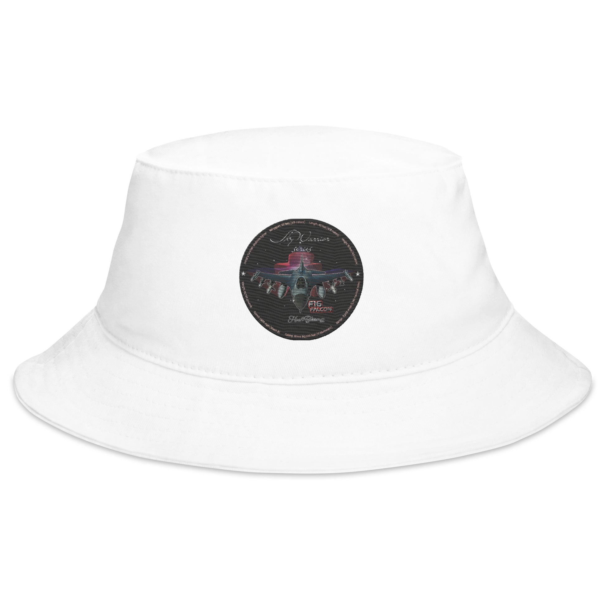 White - F16 Falcon Bucket Hat