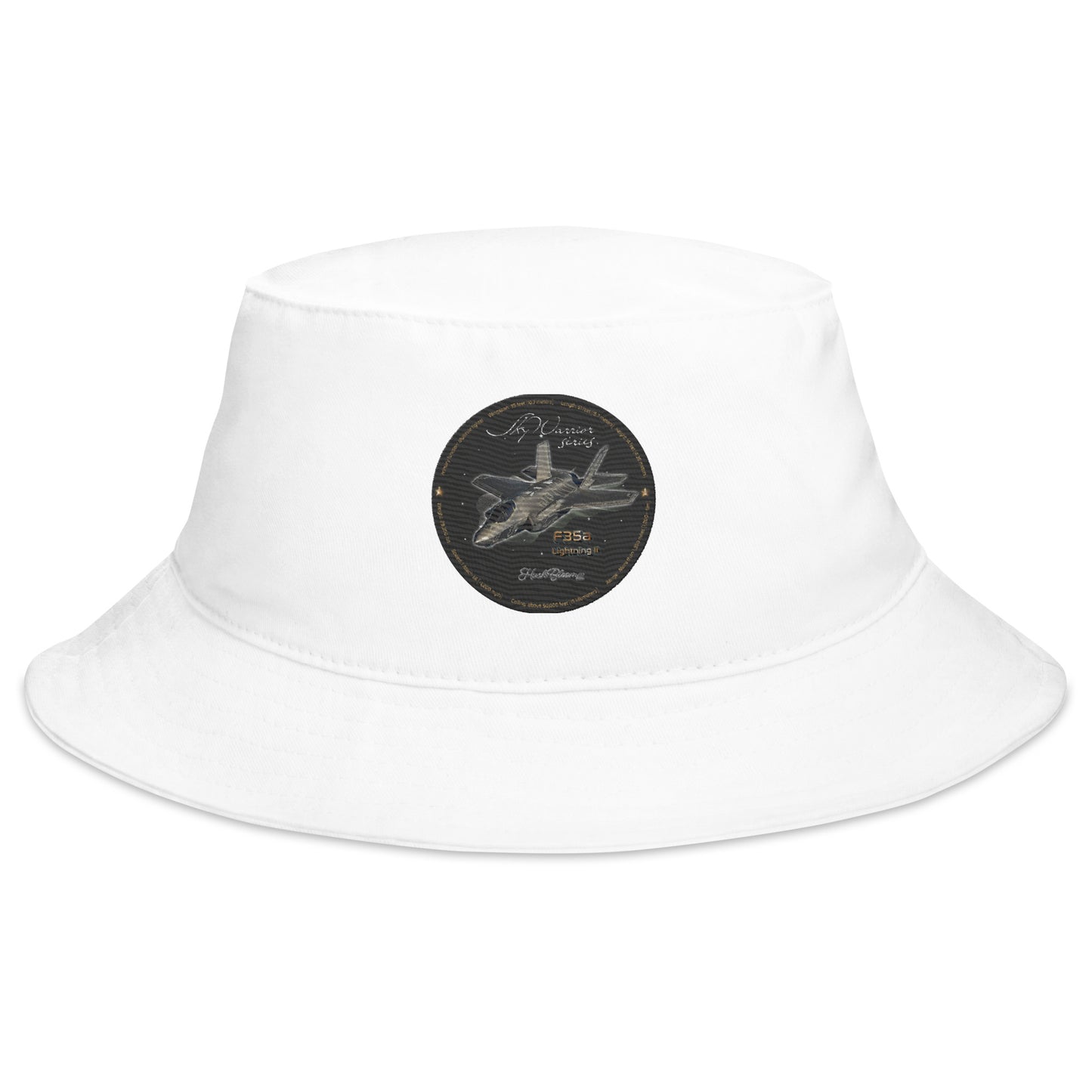 White - F35A Lightning Bucket Hat