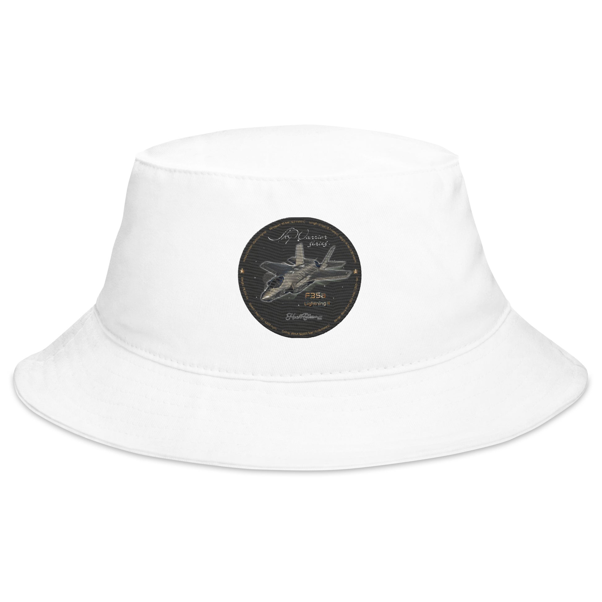 White - F35A Lightning Bucket Hat