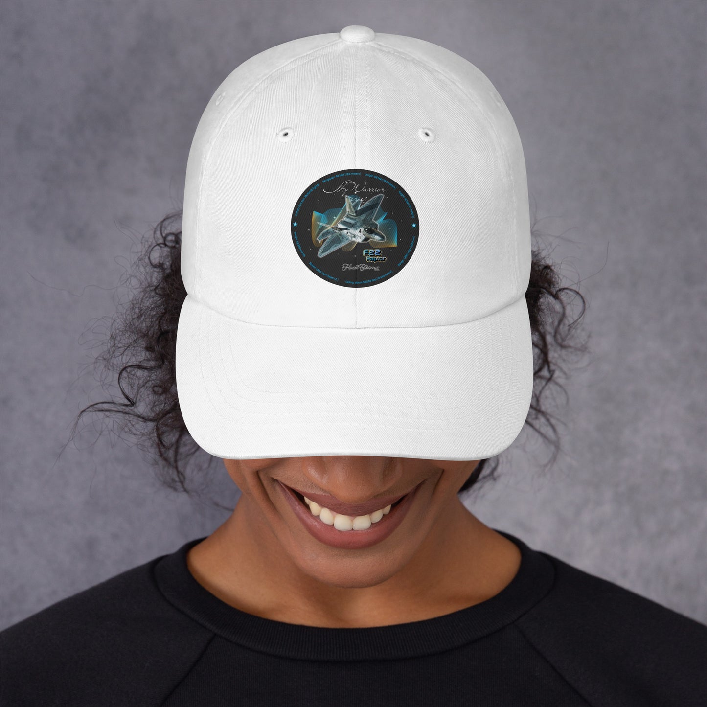White - F22 Raptor Dad hat