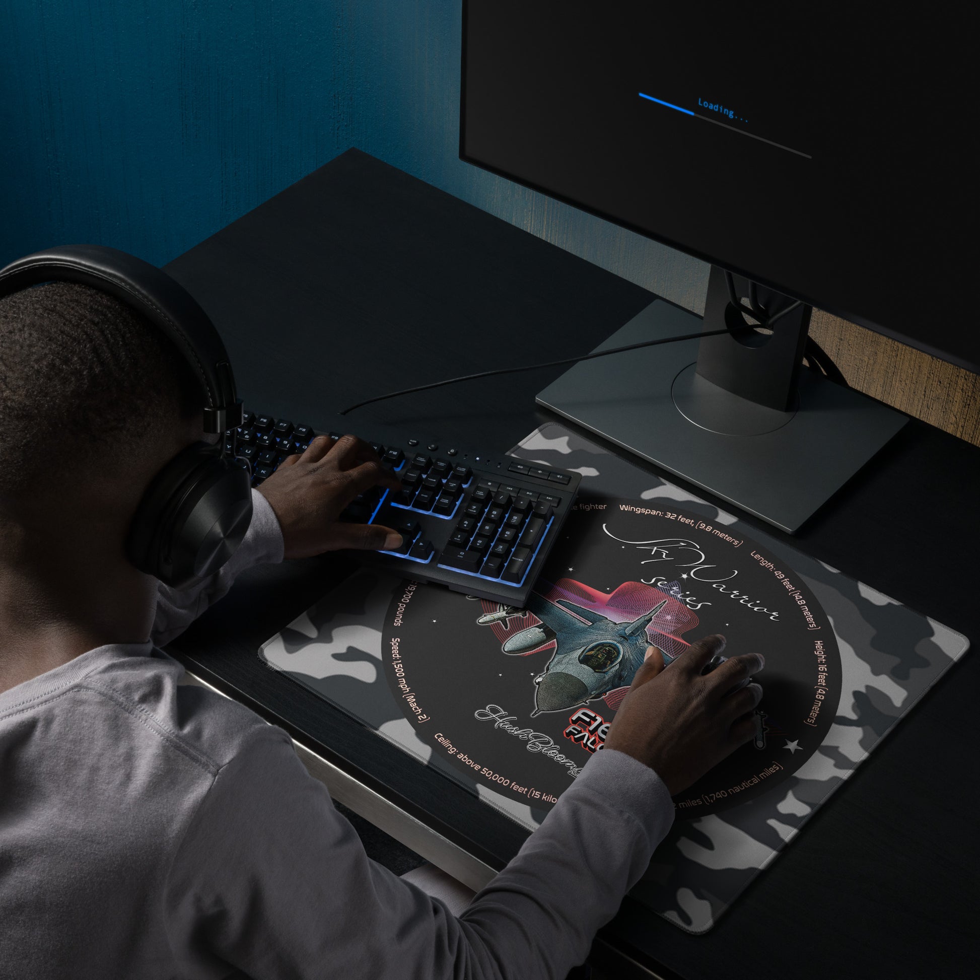 Multicolor - F16 Falcon Gaming mouse pad