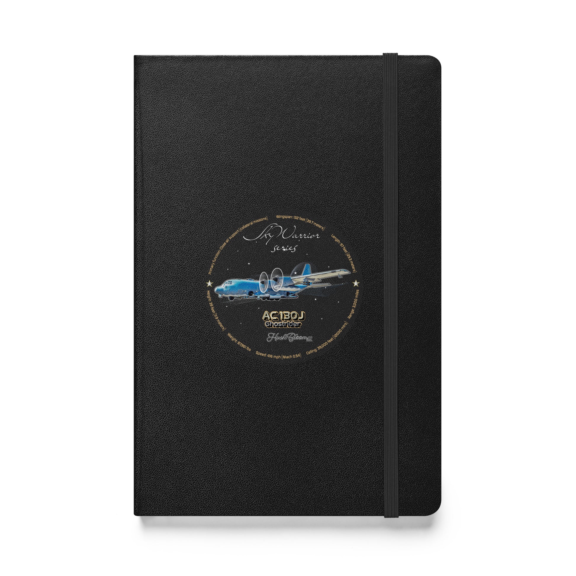 Black - AC130J Ghostrider Hardcover bound notebook