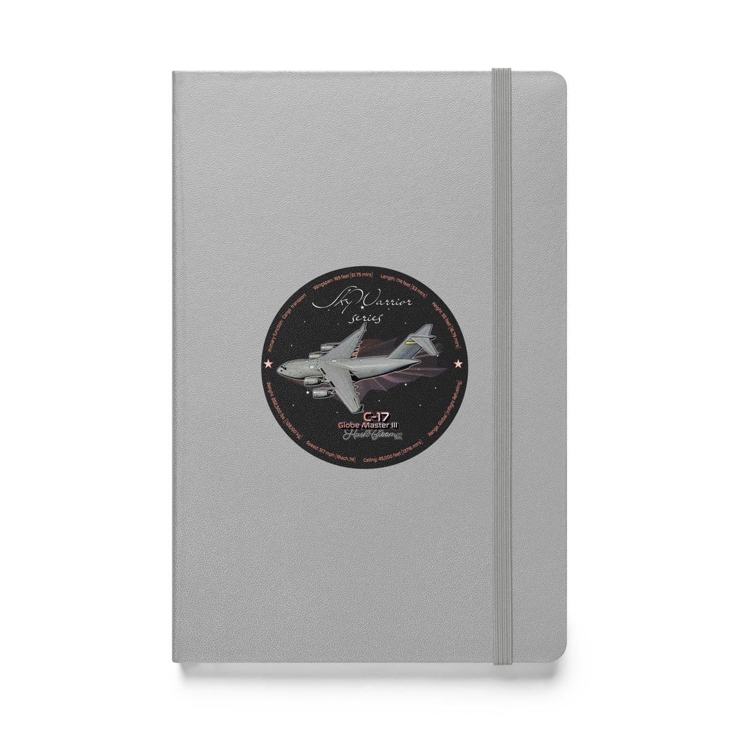 Silver - C17 Globe Master III Hardcover bound notebook