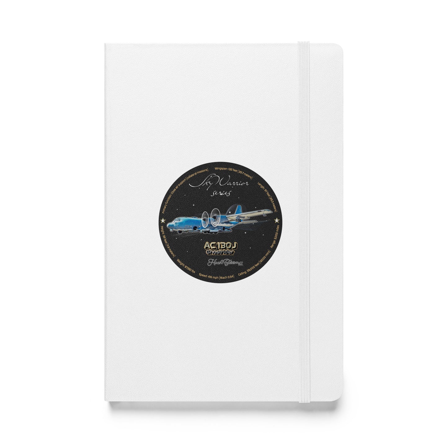 White - AC130J Ghostrider Hardcover bound notebook