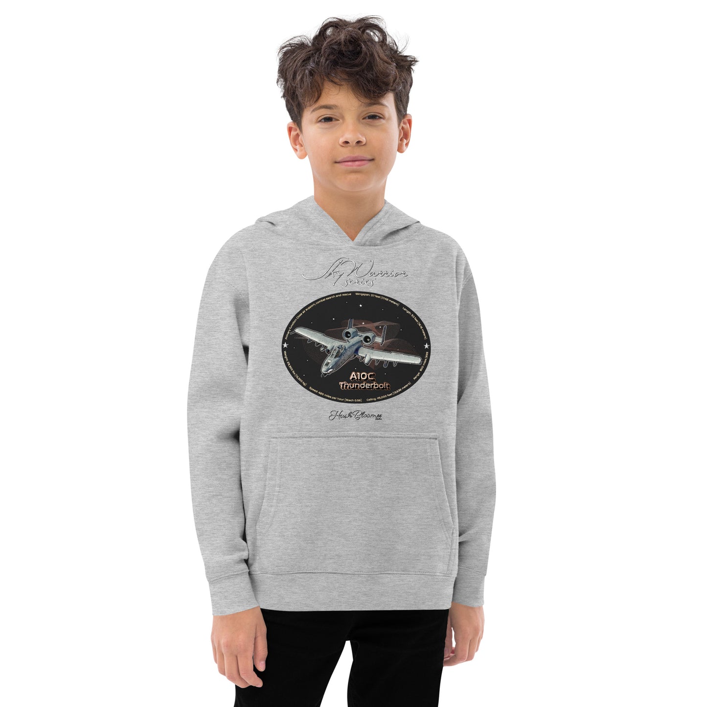 Athletic Heather - A10C Thunderbolt Kids fleece hoodie