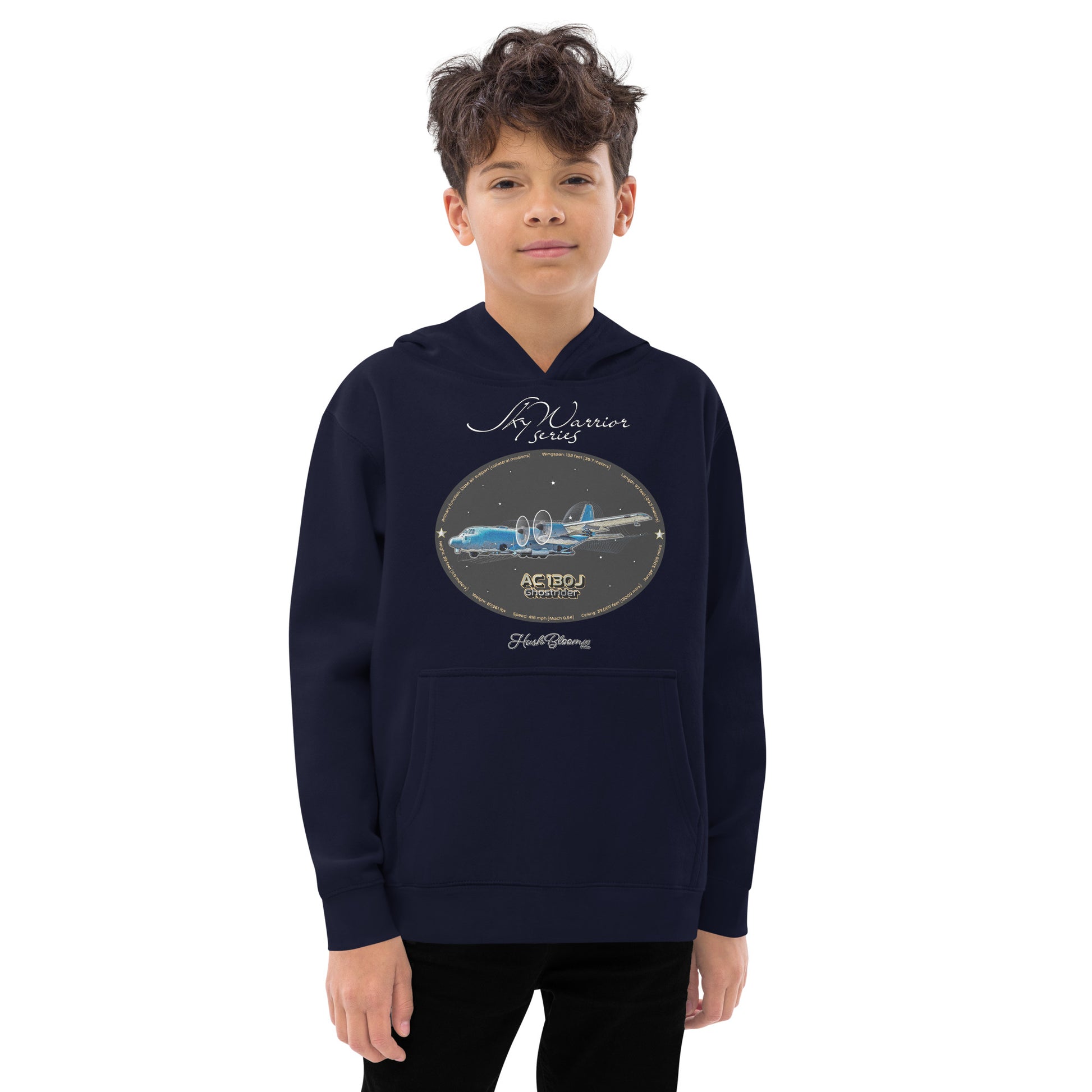 Navy Blazer - AC130J Ghostrider Kids fleece hoodie
