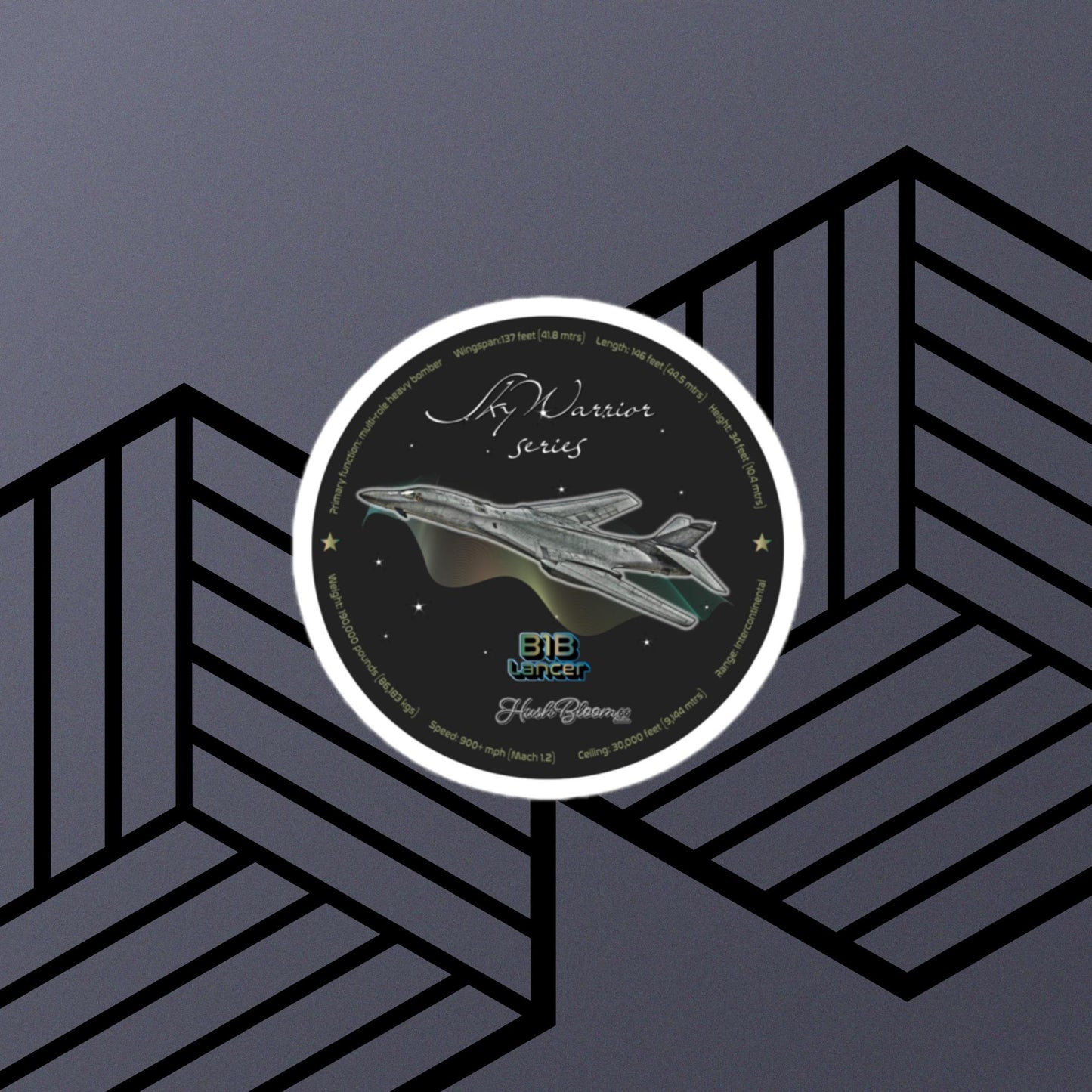 Multicolor - B1B Lancer Bubble-free vinyl stickers