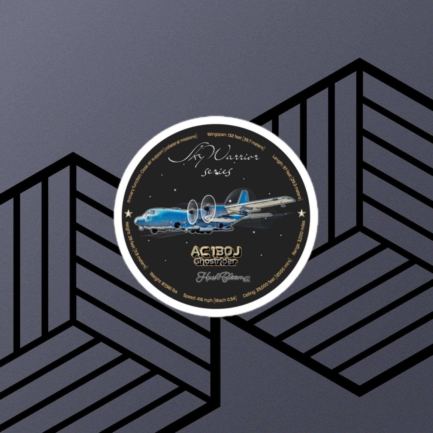 Multicolor - AC130J Ghostrider Bubble-free vinyl stickers