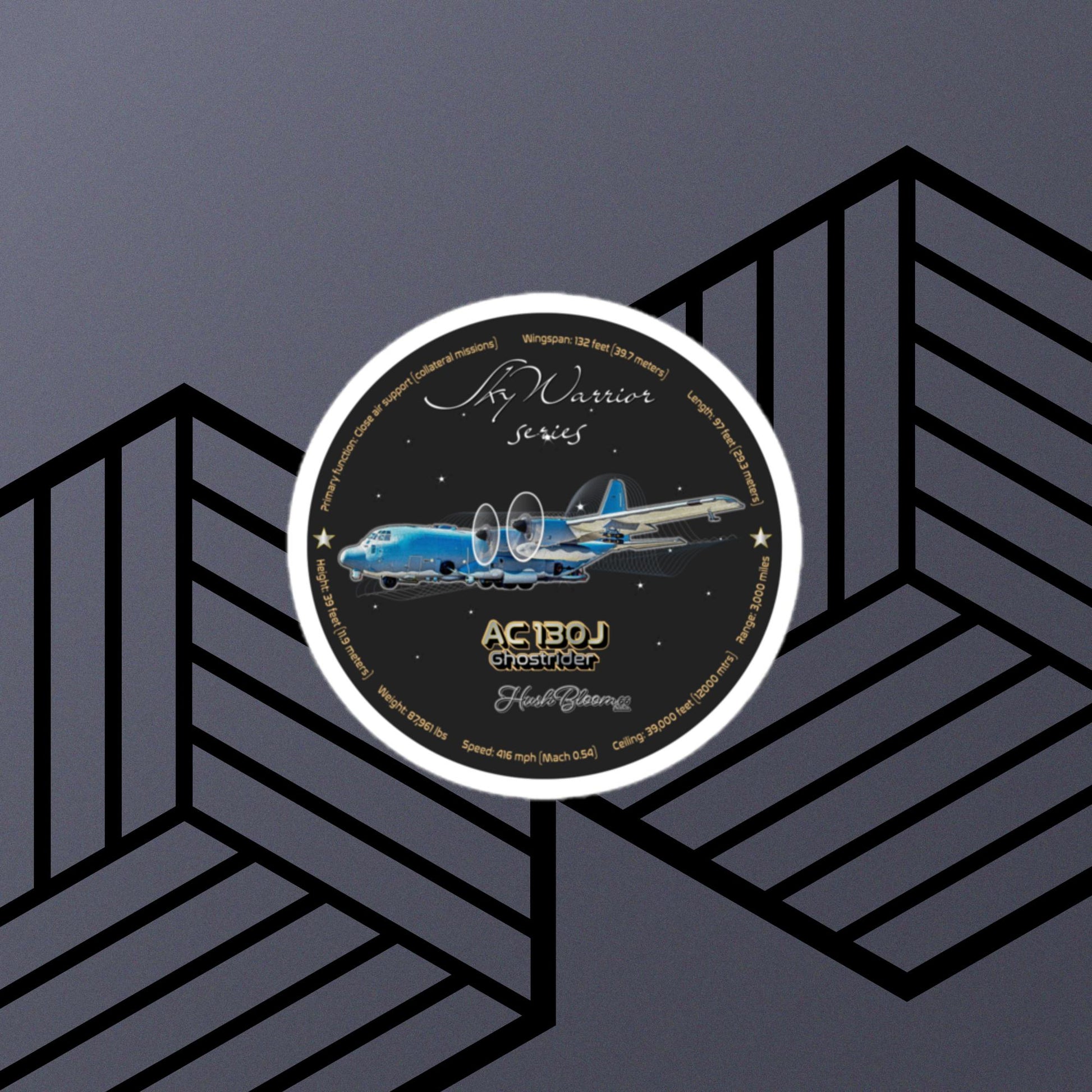 Multicolor - AC130J Ghostrider Bubble-free vinyl stickers