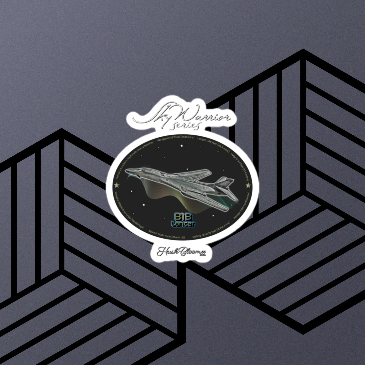 Multicolor - B1B Lancer Bubble-free vinyl stickers (Style 2)