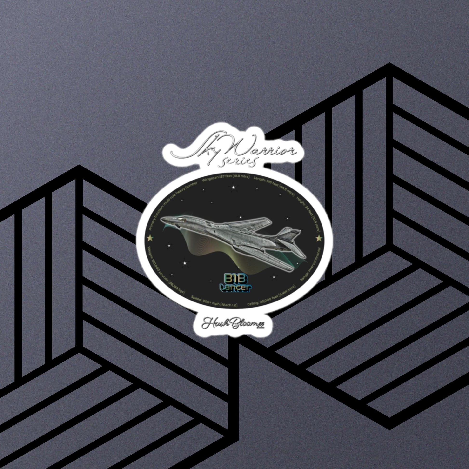 Multicolor - B1B Lancer Bubble-free vinyl stickers (Style 2)