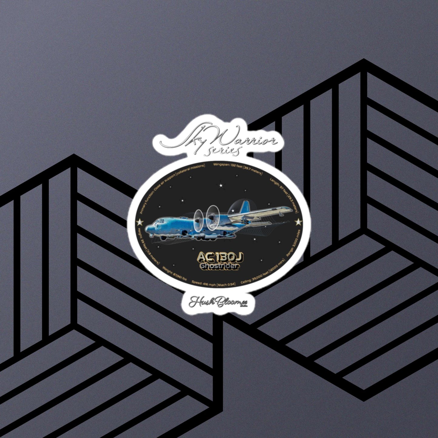 Multicolor - AC130J Ghostrider Bubble-free vinyl stickers (Style 2)