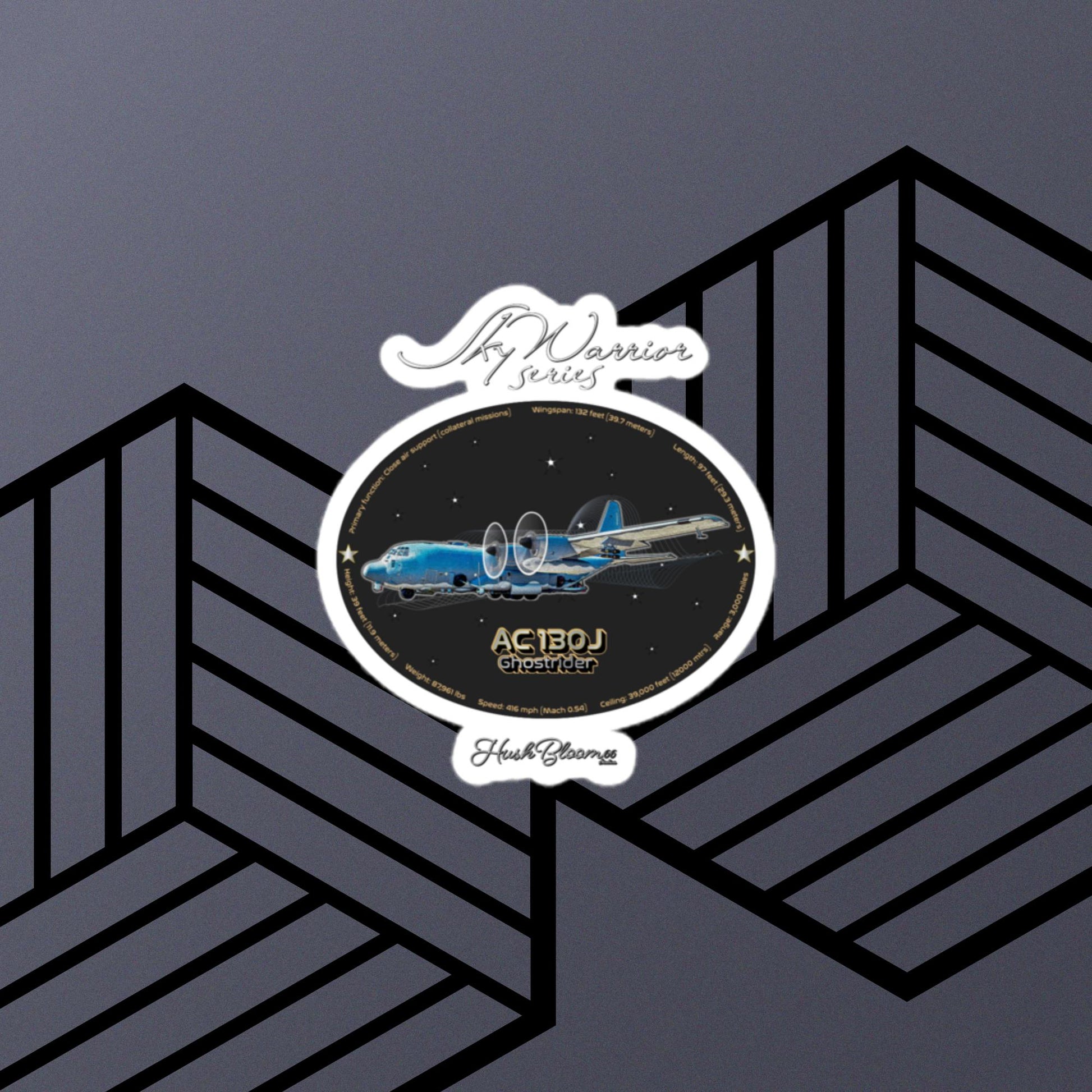 Multicolor - AC130J Ghostrider Bubble-free vinyl stickers (Style 2)
