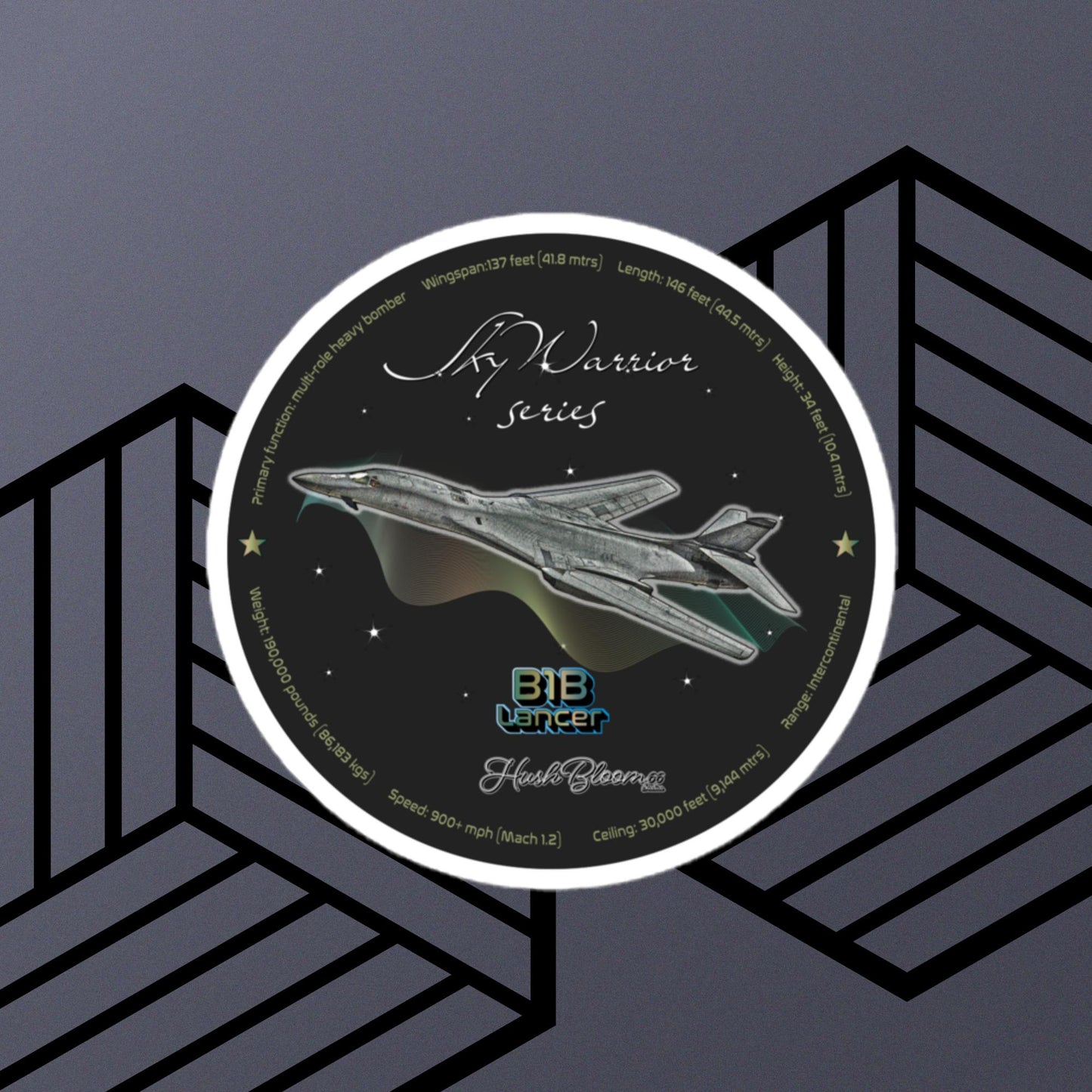 Multicolor - B1B Lancer Bubble-free vinyl stickers