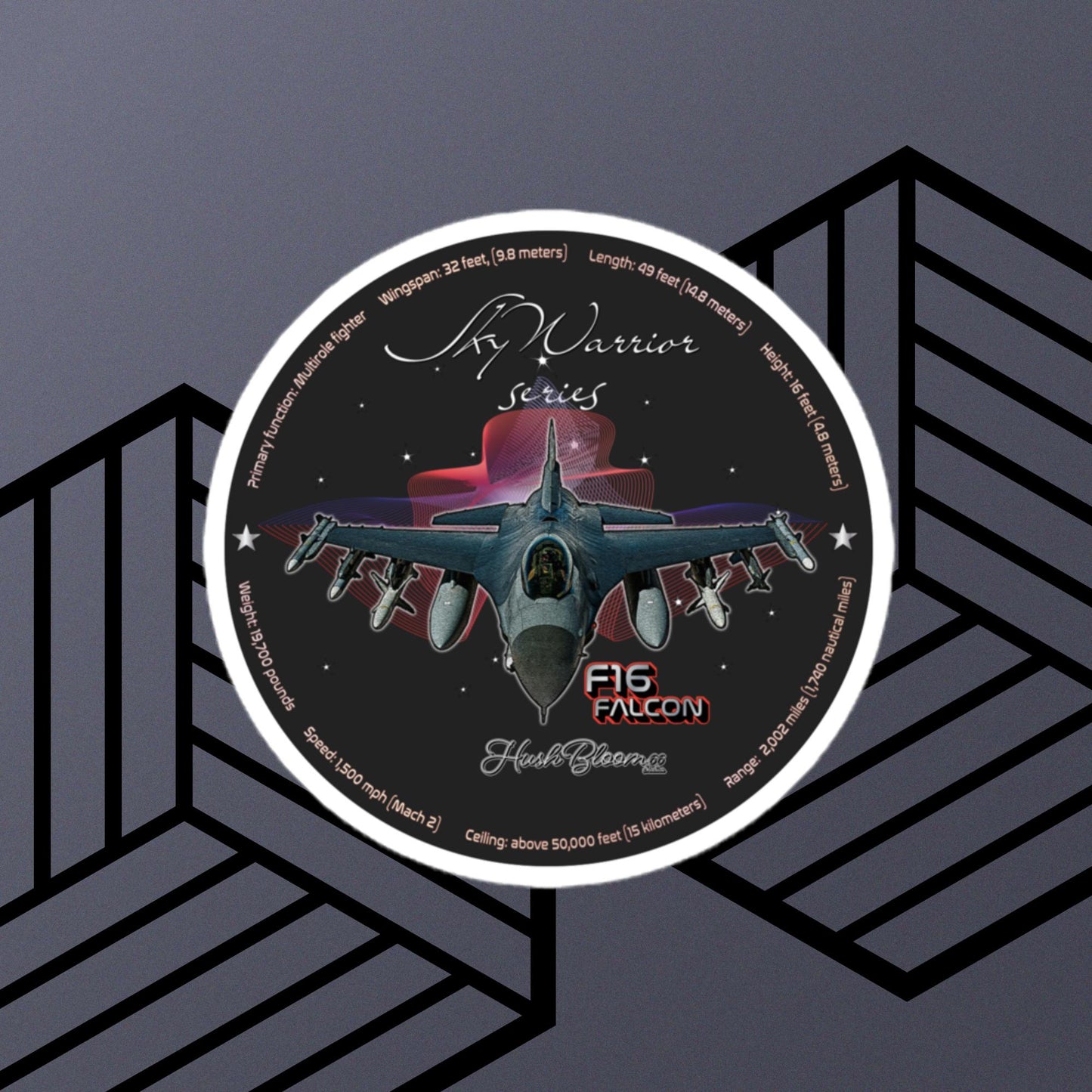 Multicolor - F16 Falcon Bubble-free vinyl stickers