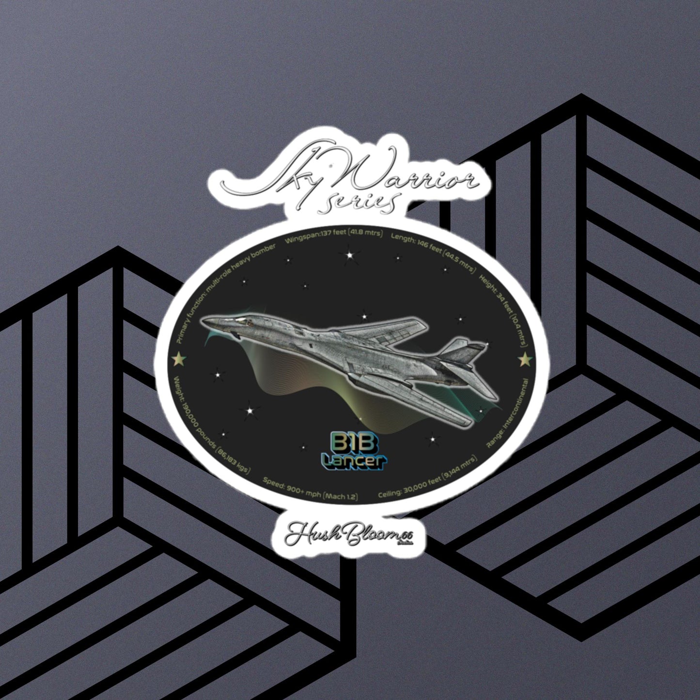 Multicolor - B1B Lancer Bubble-free vinyl stickers (Style 2)
