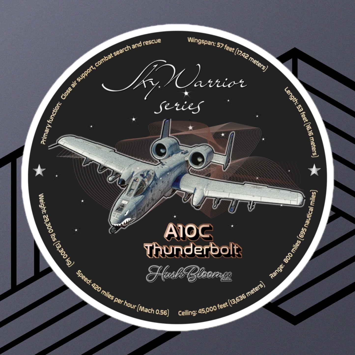 Multicolor - A10C Thunderbolt Bubble-free vinyl stickers