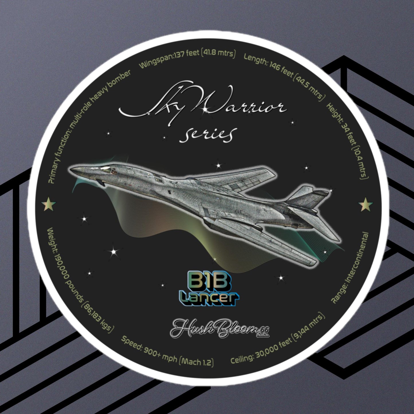 Multicolor - B1B Lancer Bubble-free vinyl stickers