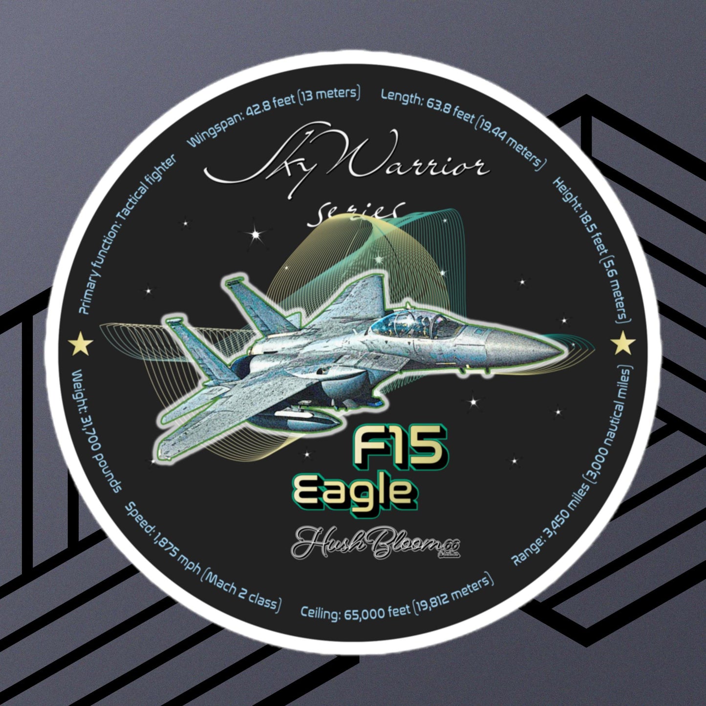 Multicolor - F15 Eagle Bubble-free stickers