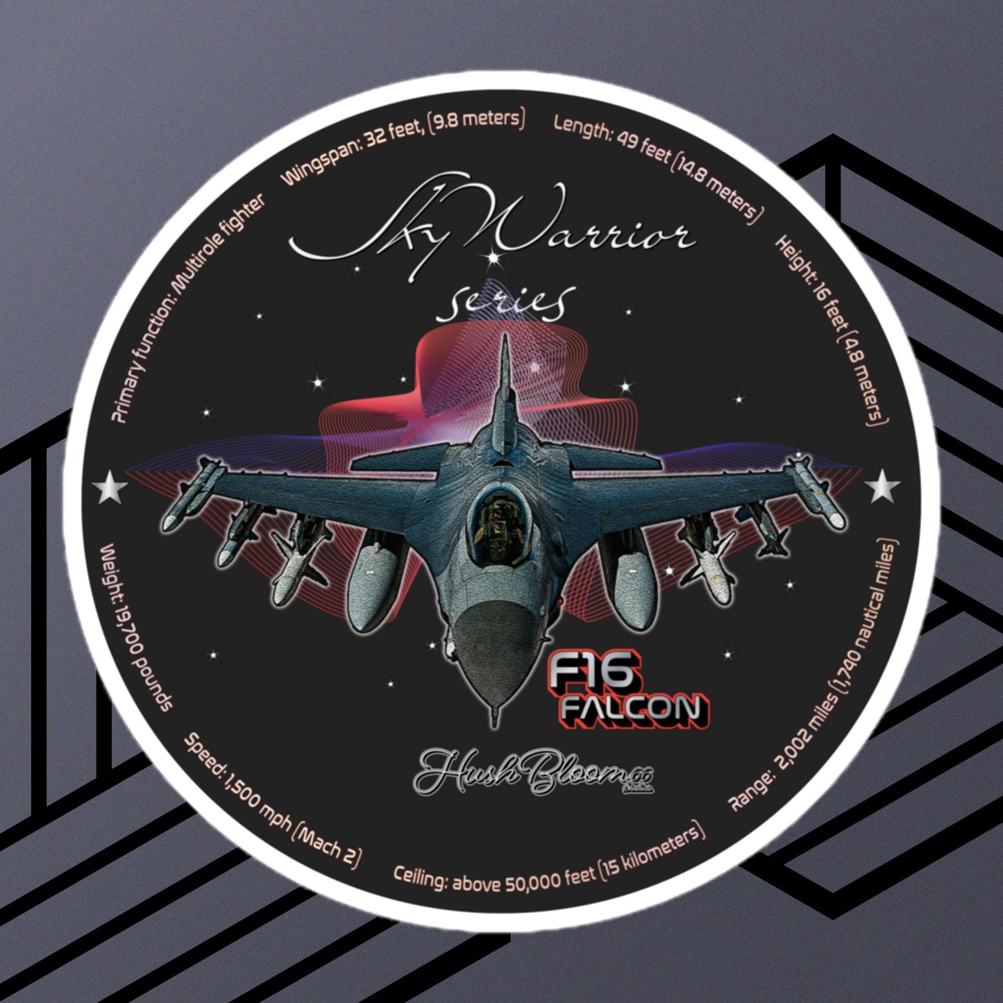 Multicolor - F16 Falcon Bubble-free vinyl stickers