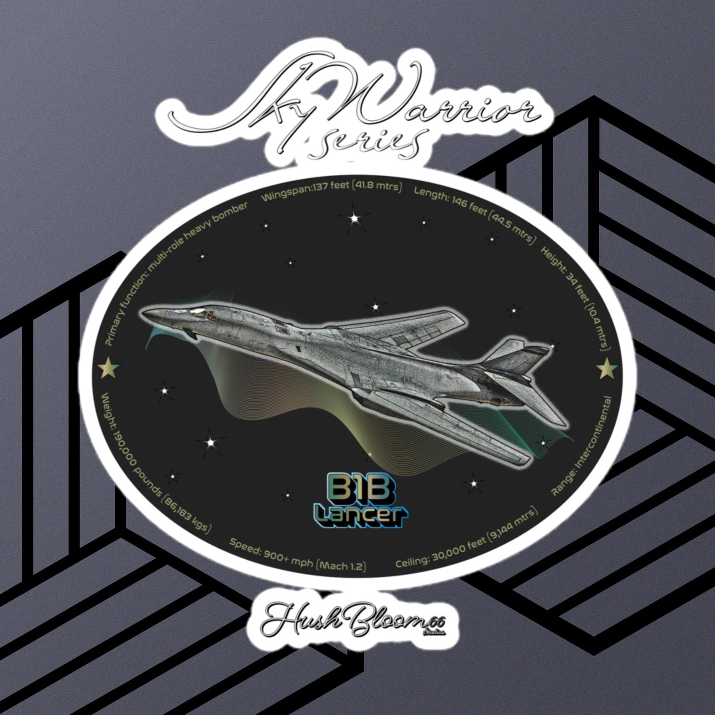 Multicolor - B1B Lancer Bubble-free vinyl stickers (Style 2)