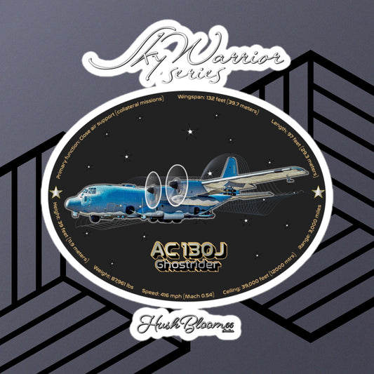Multicolor - AC130J Ghostrider Bubble-free vinyl stickers (Style 2)