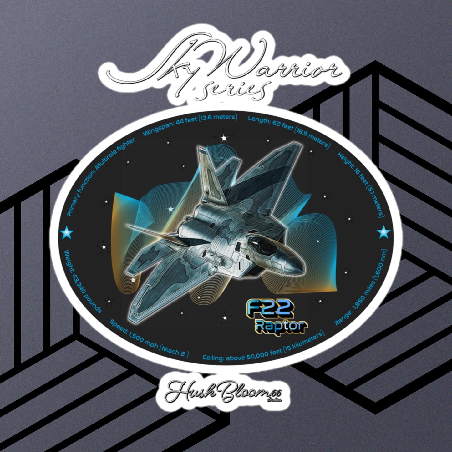 Multicolor - F22 Raptor Bubble-free vinyl stickers (Style 2)