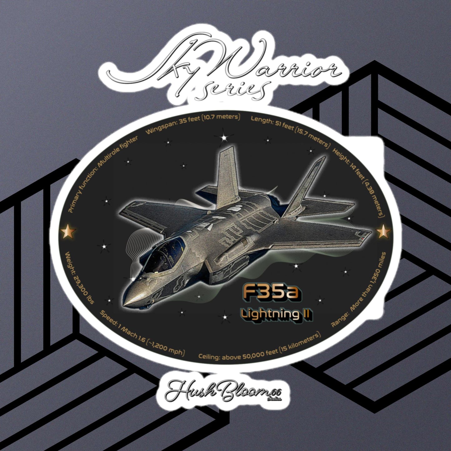 Multicolor - F35A Lightning Bubble-free vinyl stickers (Style 2)