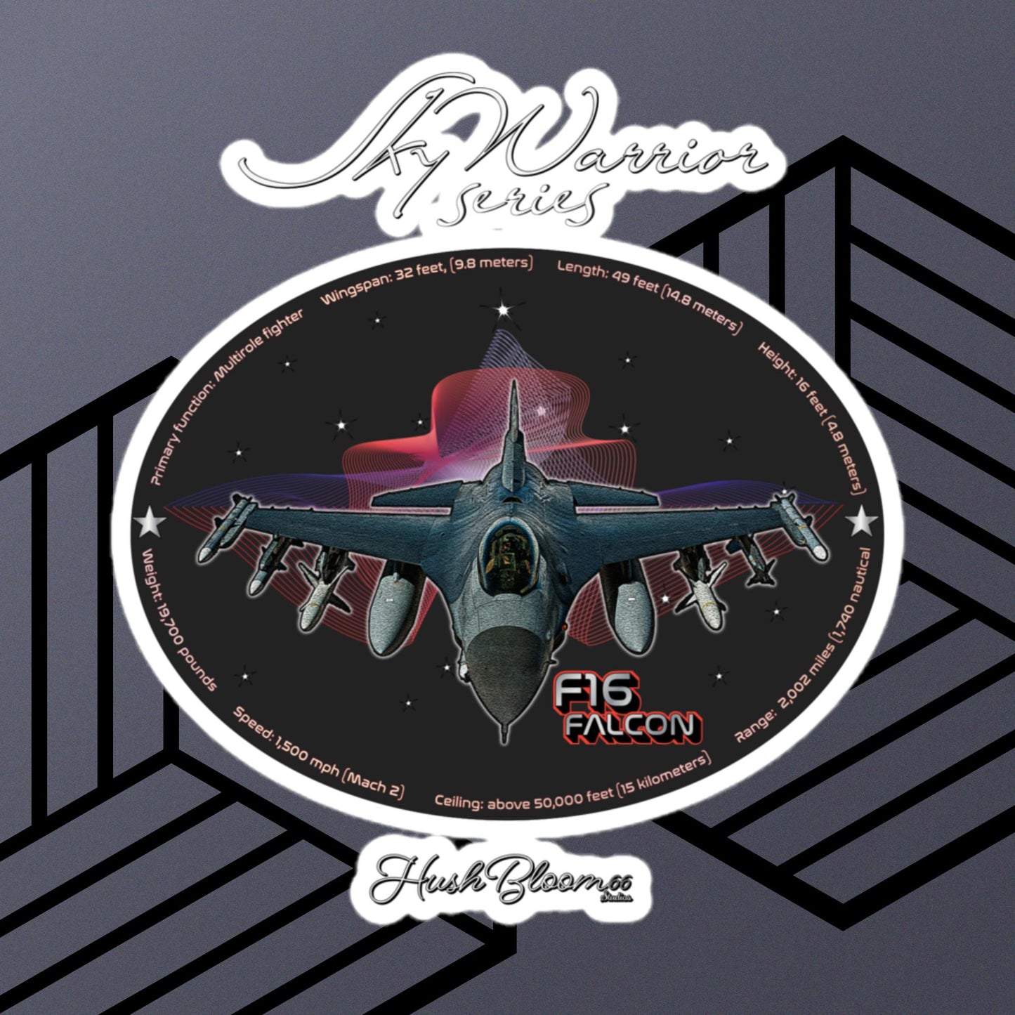 Multicolor - F16 Falcon Bubble-free vinyl stickers (Style 2)