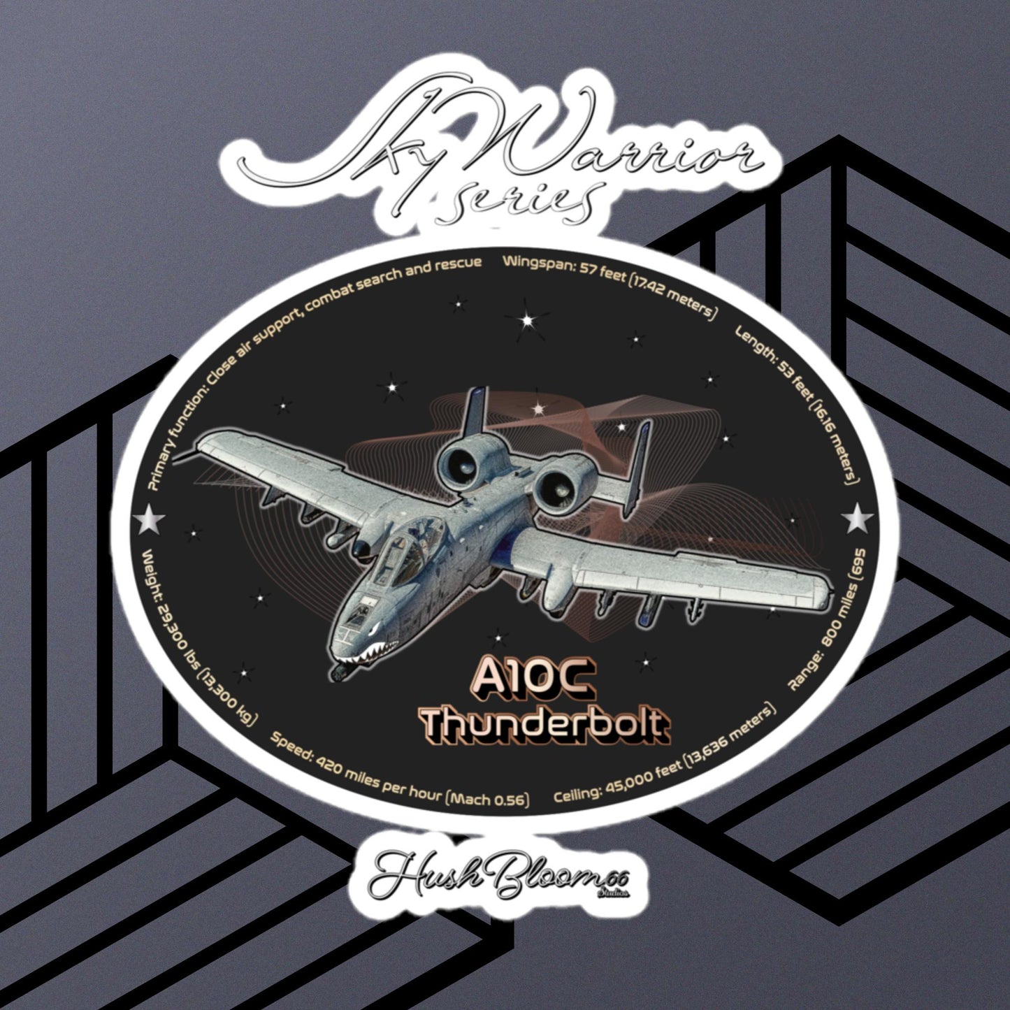 Multicolor - A10C Thunderbolt Bubble-free vinyl stickers (Style 2)