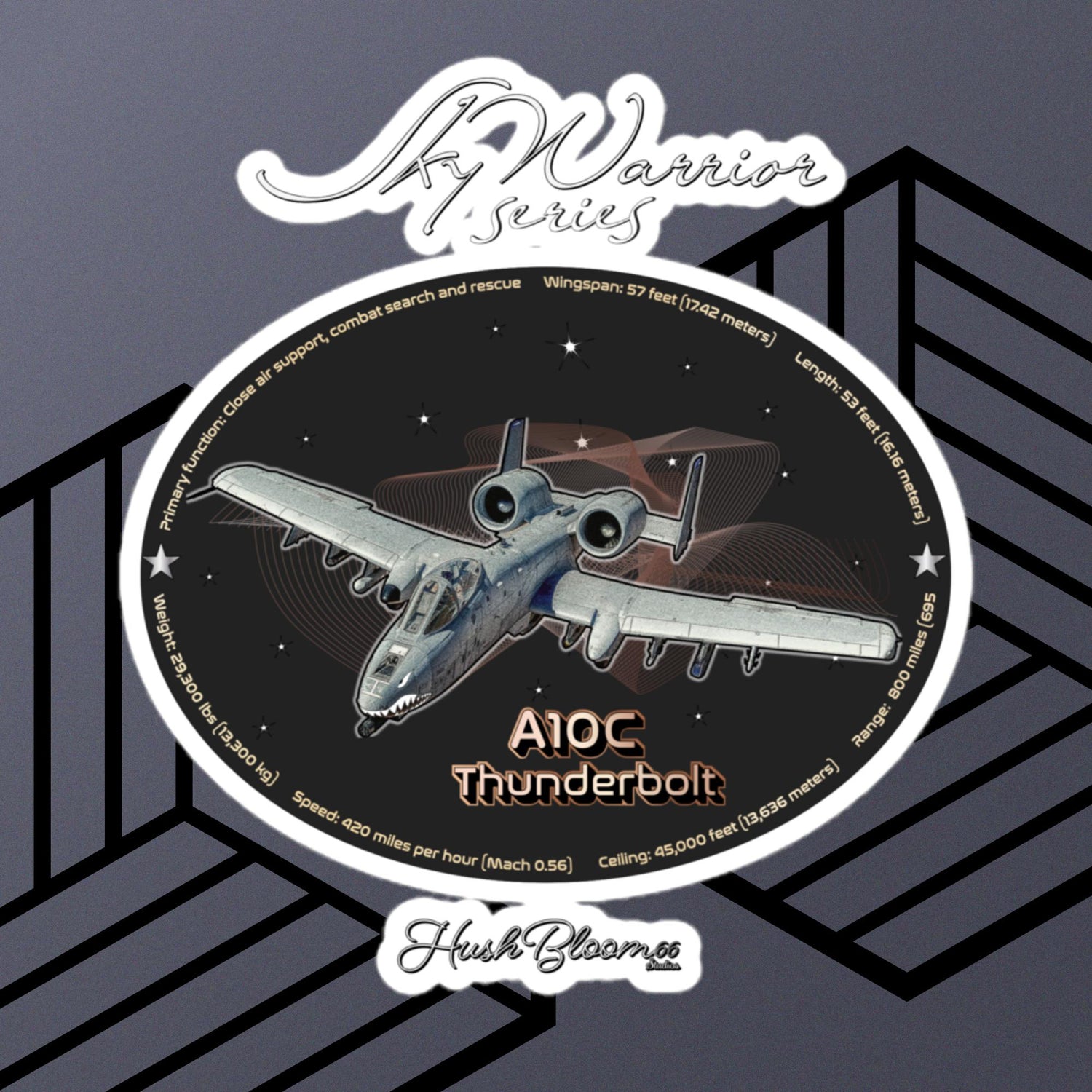 Multicolor - A10C Thunderbolt Bubble-free vinyl stickers (Style 2)