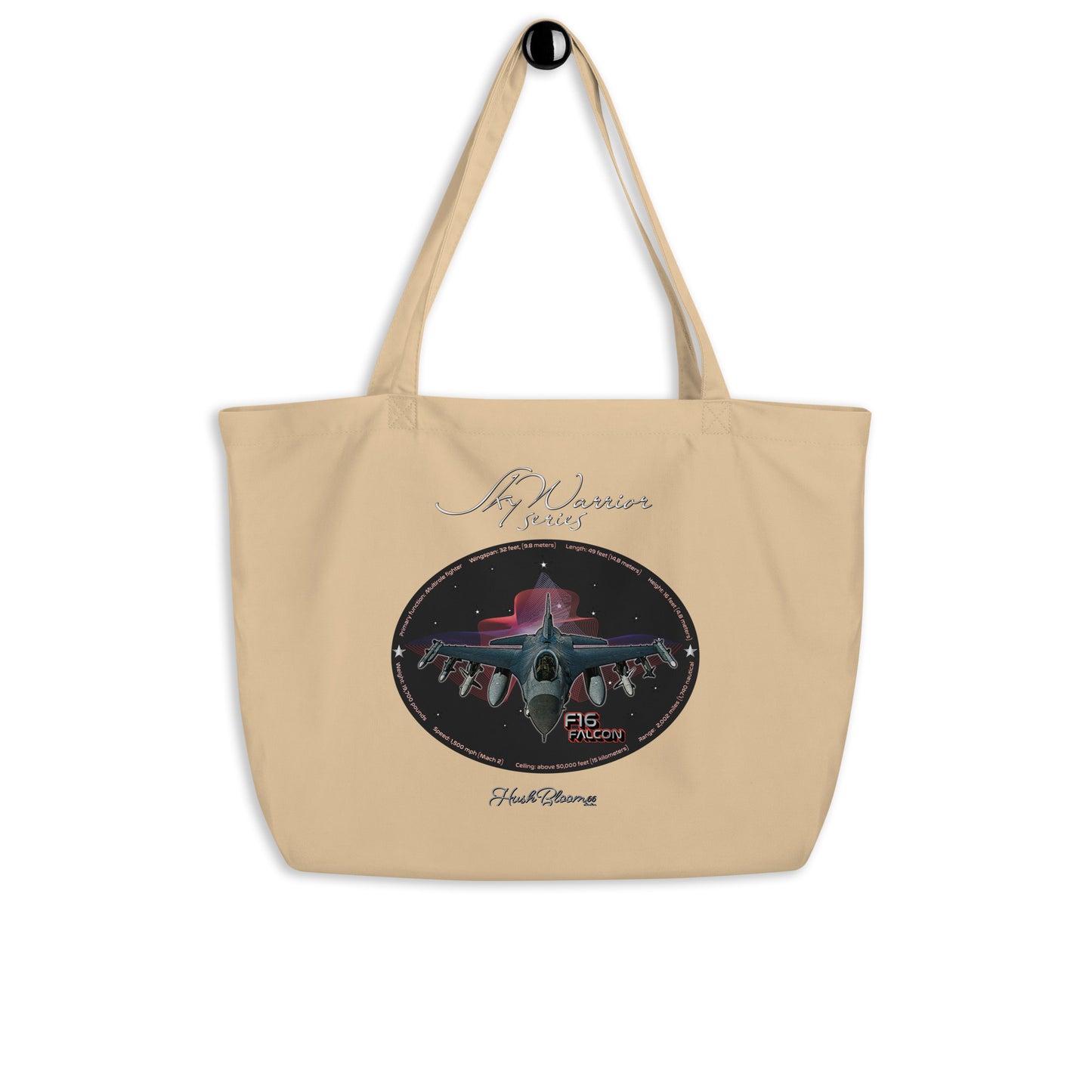 F16 Falcon Large organic tote bag