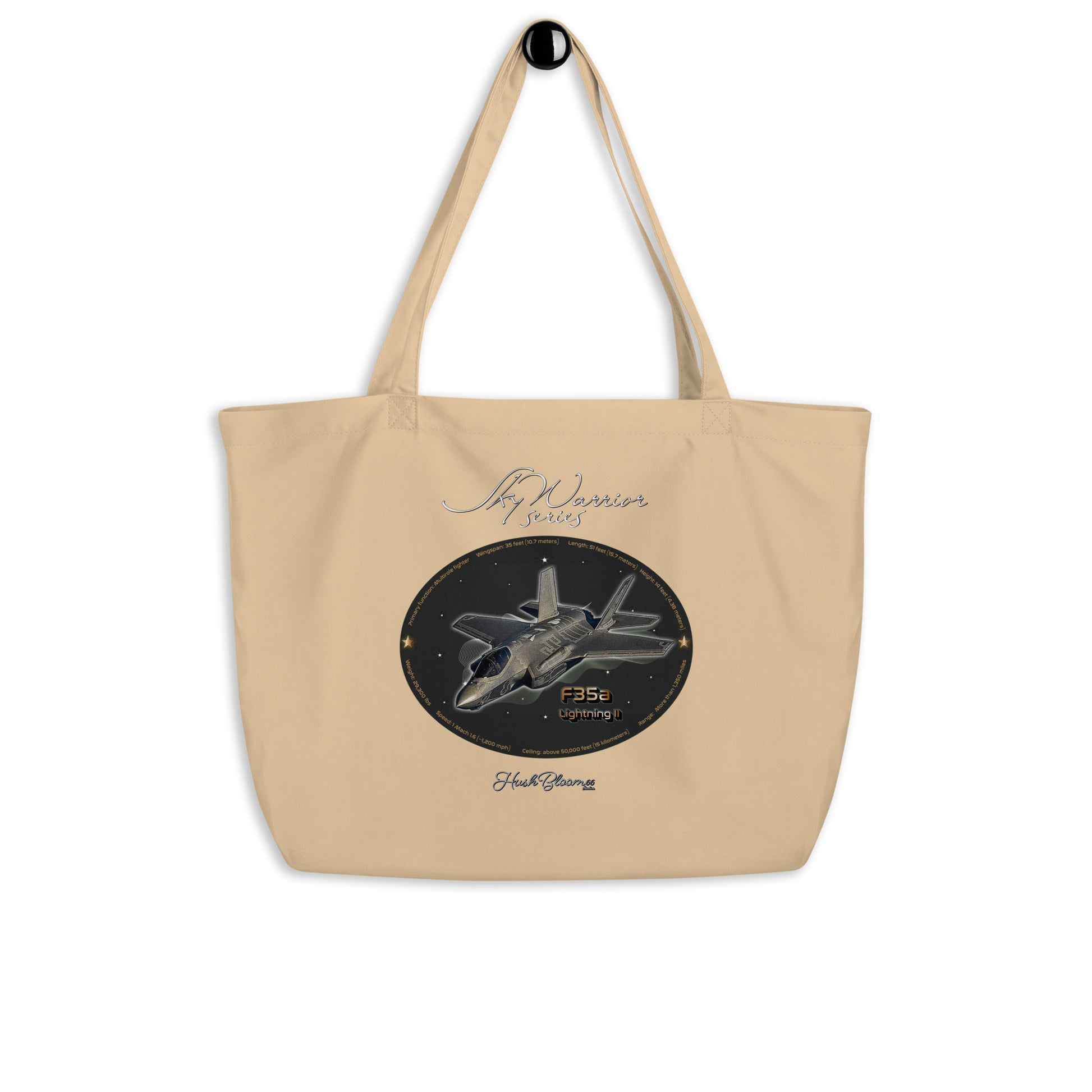 F35A Lightning Large organic tote bag