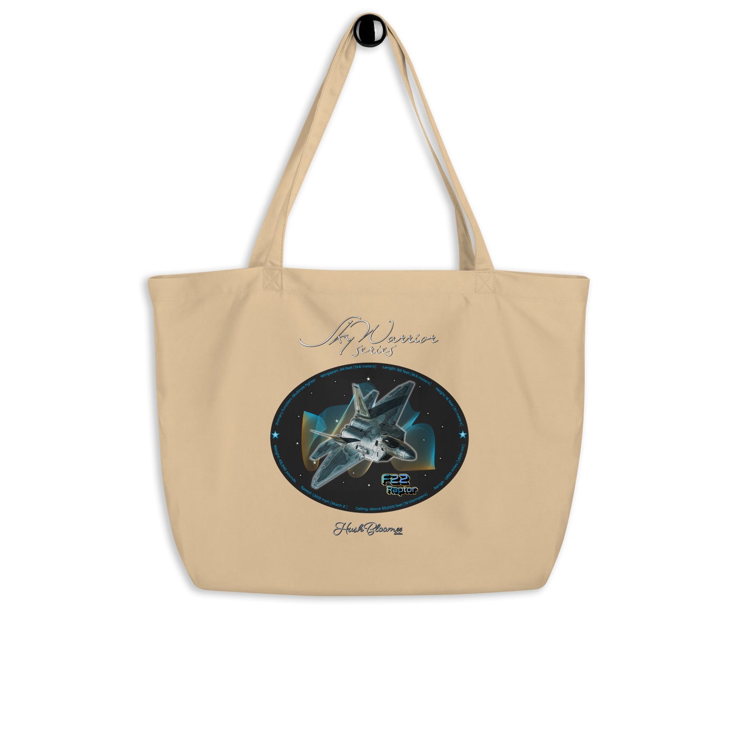 F22 Raptor Large organic tote bag