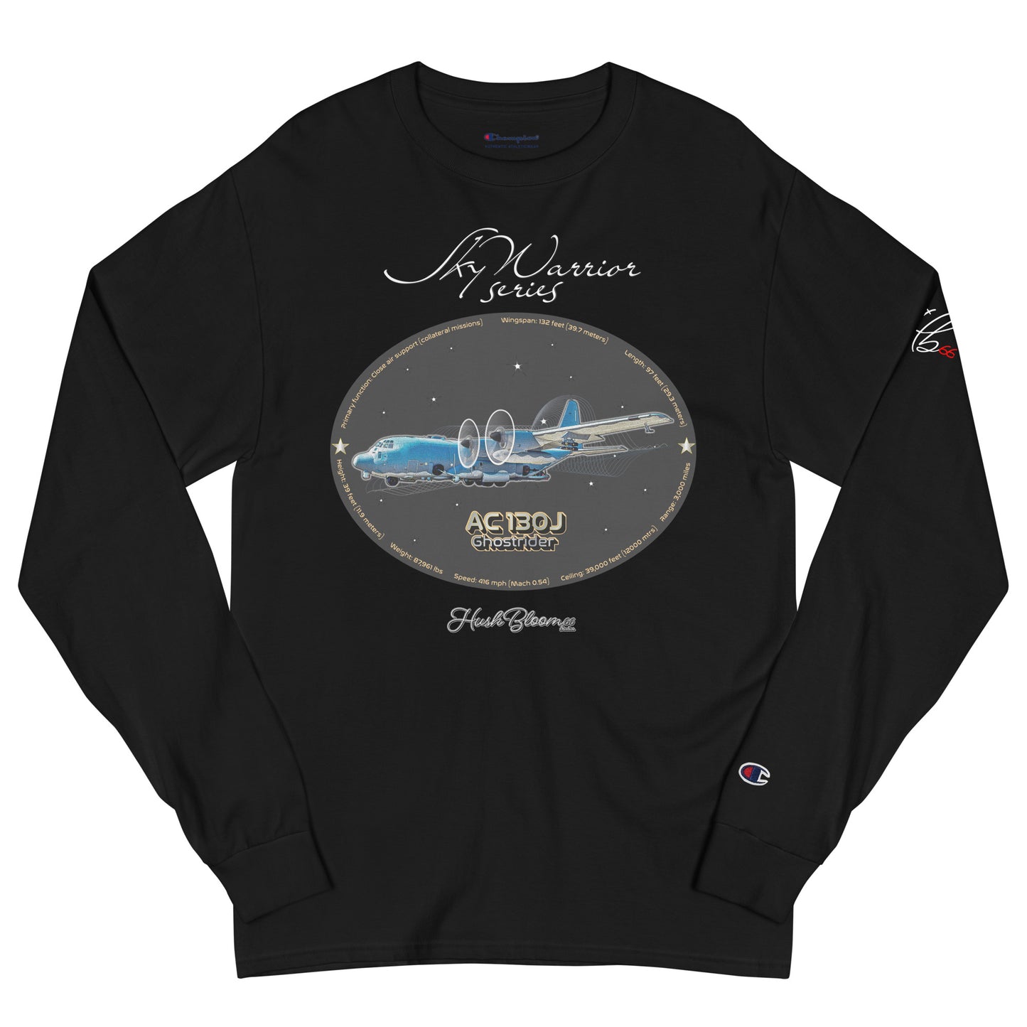 Black - AC130J Ghostrider Unisex Champion Long Sleeve Shirt