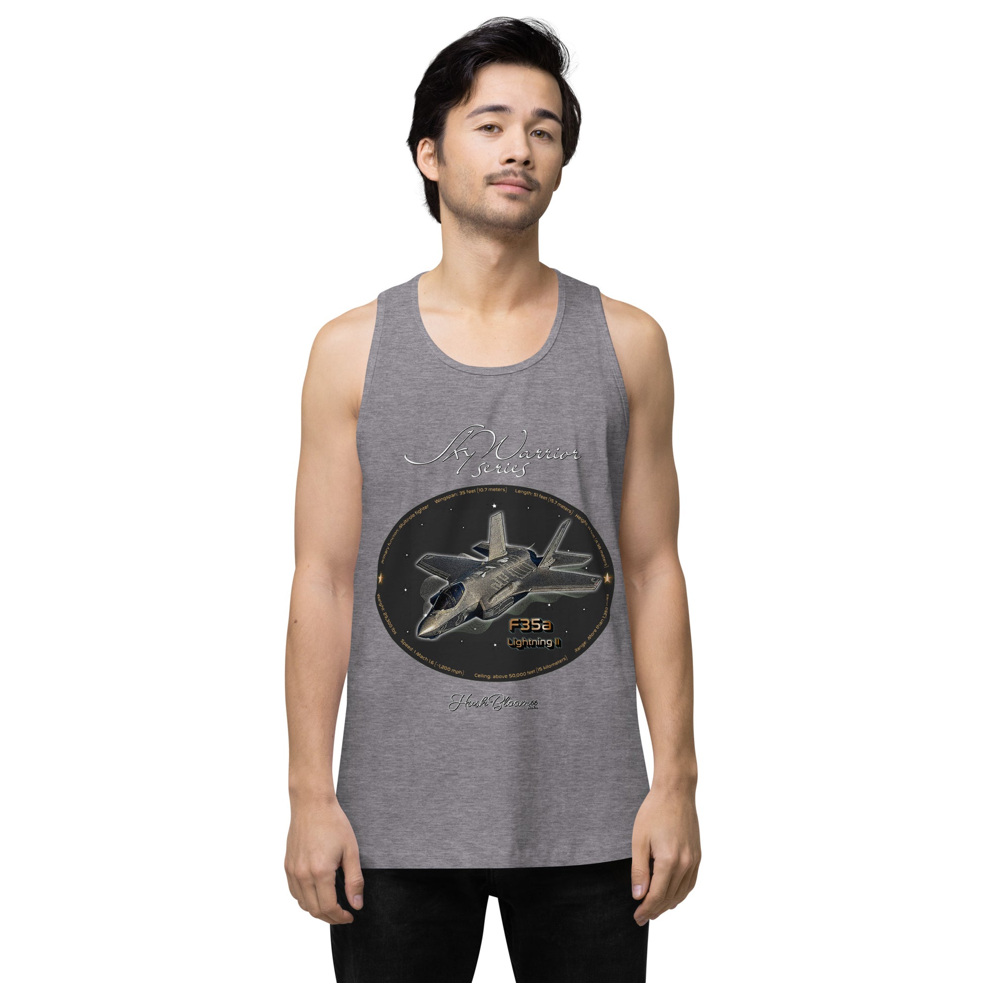 Athletic Heather - F35A Lightning Men’s premium tank top